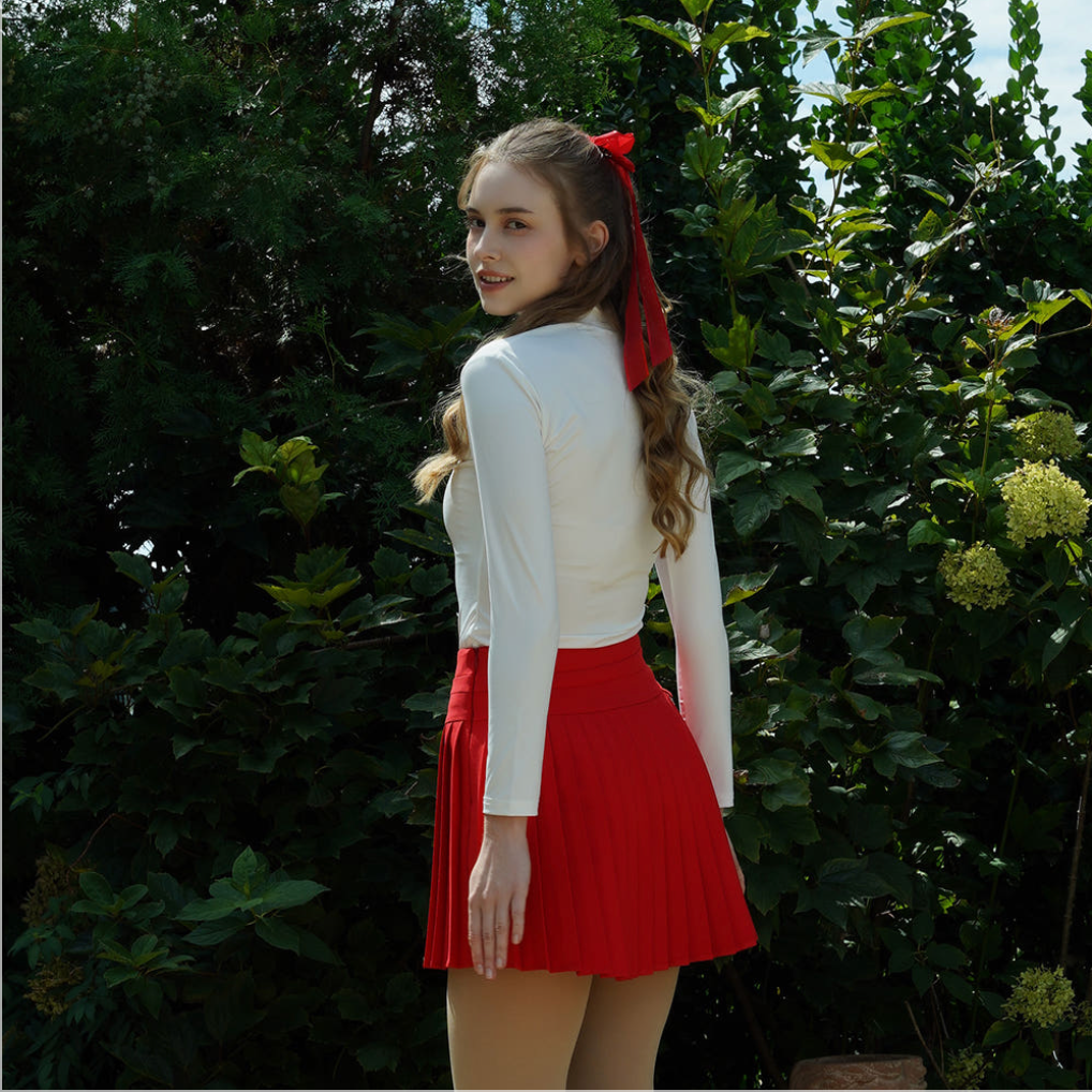 Women’s Red Pleated Golf Skirt