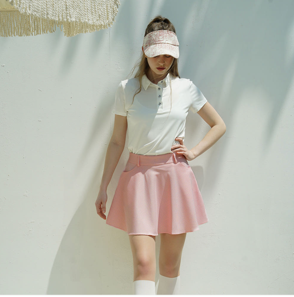 Women's Summer Pink A-Line Flare Golf Skirt