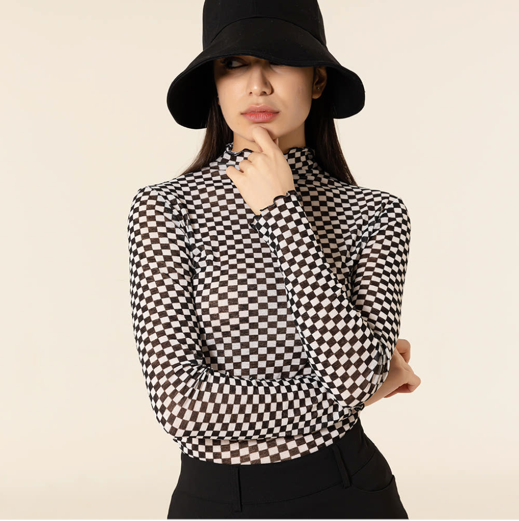 Checkerboard Inner T-Shirt with Cooling and UV Protection