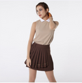 Brown and Black Pleated Golf Skirt
