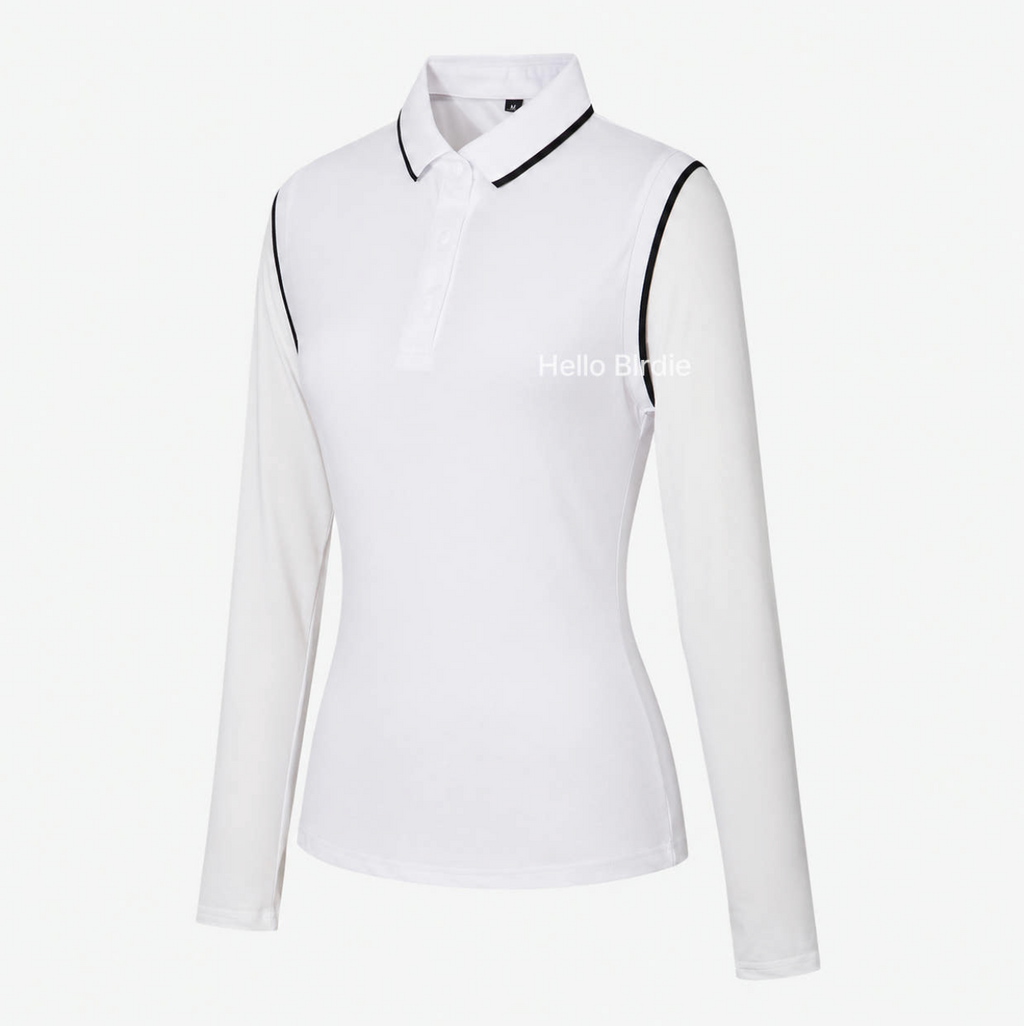 Women's Summer Long Sleeve Golf Shirt with Built-In Sleeveless Inner – UV Protection