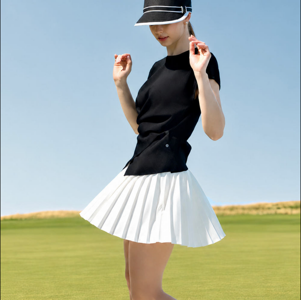 Women's White Pleated Golf Skirt – Blanc Golfwear
